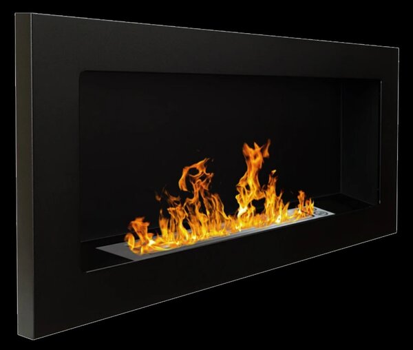 Divina Fire Camino a bioetanolo da parete o incasso Lucca Nero 90x12x40 h - DF91020