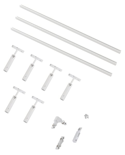 Sistema di illuminazione a binario moderno con 6 faretti bianchi monofase - Slimline Uzzy