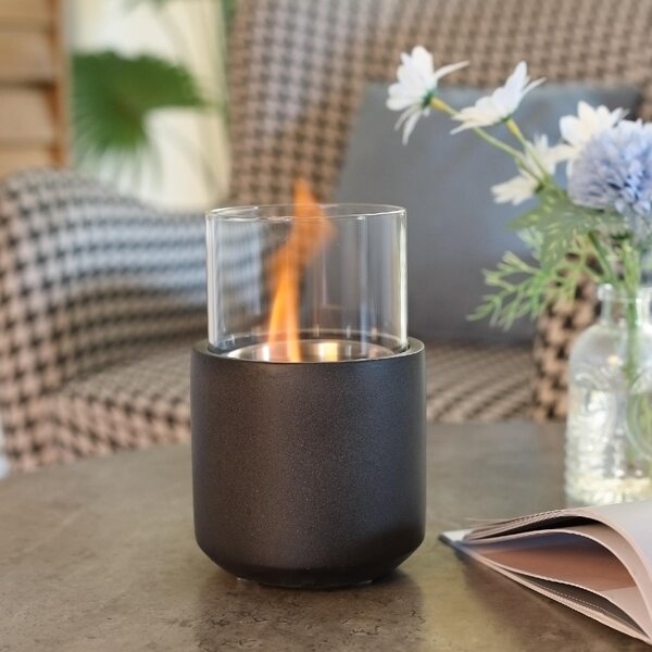 DecHome Camino a Bioetanolo da Tavolo con Serbatoio da 0.4L 12x12x19cm Grigio Scuro - 308V00CG-820