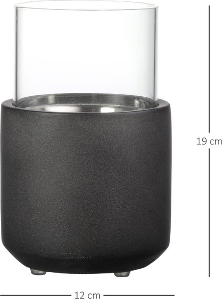 DecHome Camino a Bioetanolo da Tavolo con Serbatoio da 0.4L 12x12x19cm Grigio Scuro - 308V00CG-820