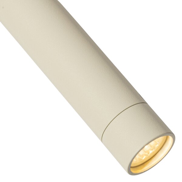 Sistema di illuminazione a binario moderno con 10 faretti beige e bianchi monofase - Slimline Uzzy