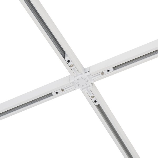 Sistema di illuminazione a binario moderno con 10 faretti beige e bianchi monofase - Slimline Uzzy