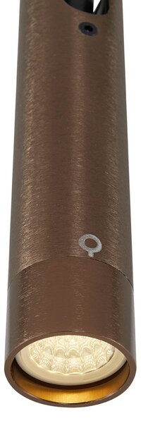 Sistema di illuminazione a binario moderno con 10 faretti bronzo scuro monofase - Slimline Uzzy