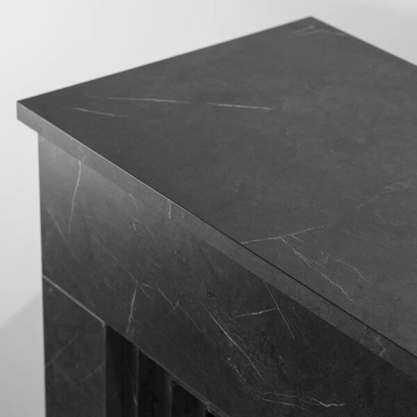 Divina Fire Camino a Bioetanolo da Terra Bellini in Legno effetto Marmo Nero 96x35xh96 cm - DF95600