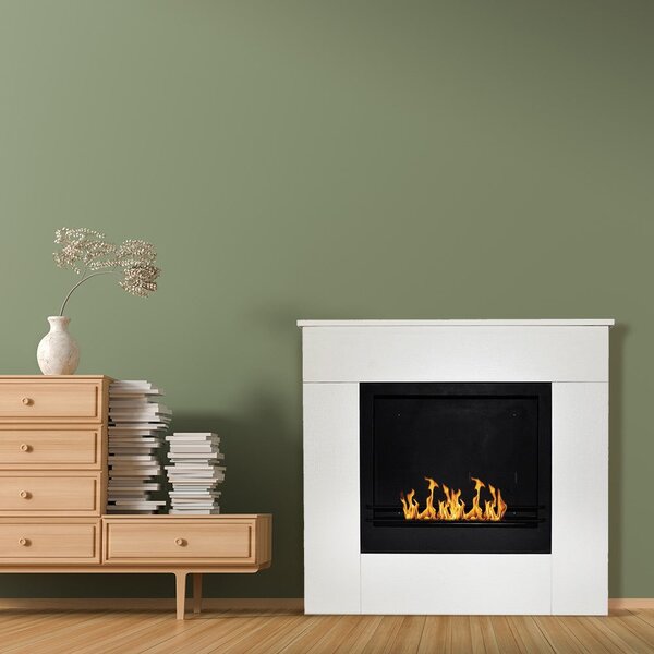 Divina Fire Camino a Bioetanolo da Terra in Legno Bianco Michelangelo 96x36x90h cm - DF96496