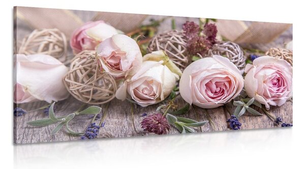 Stampa su tela – Composizione floreale festosa di rose