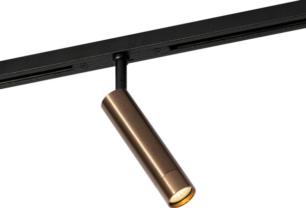 Faretto moderno bronzo scuro per sistema binario monofase - Slimline Uzzy