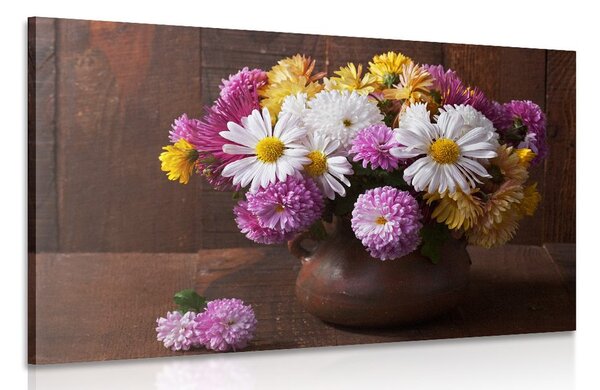 Quadro su tela – Natura morta con crisantemi autunnali