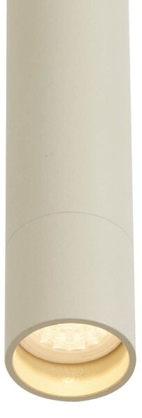 Sistema di illuminazione su binario moderno con 6 faretti e 4 luci a sospensione beige e nere monofase - Slimline Uzzy Keno