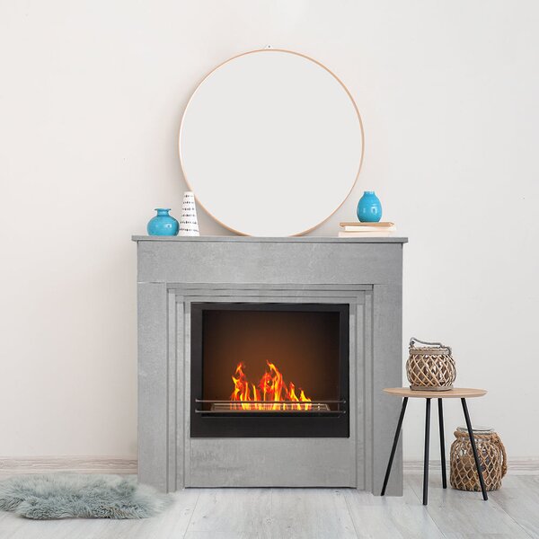 Divina Fire Camino a Bioetanolo da Terra Bellini in Legno effetto Cemento 96x35xh96 cm - DF95598