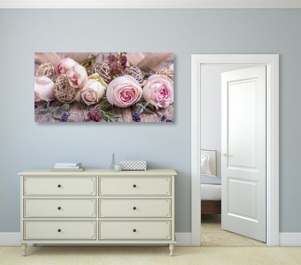 Stampa su tela – Composizione floreale festosa di rose
