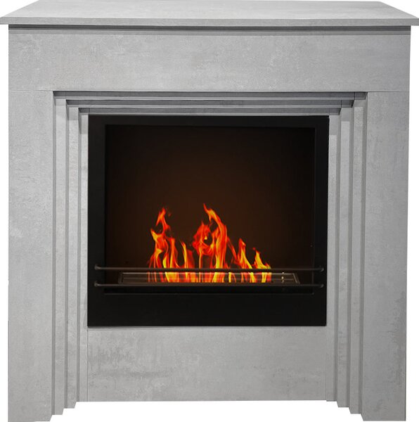 Divina Fire Camino a Bioetanolo da Terra Bellini in Legno effetto Cemento 96x35xh96 cm - DF95598