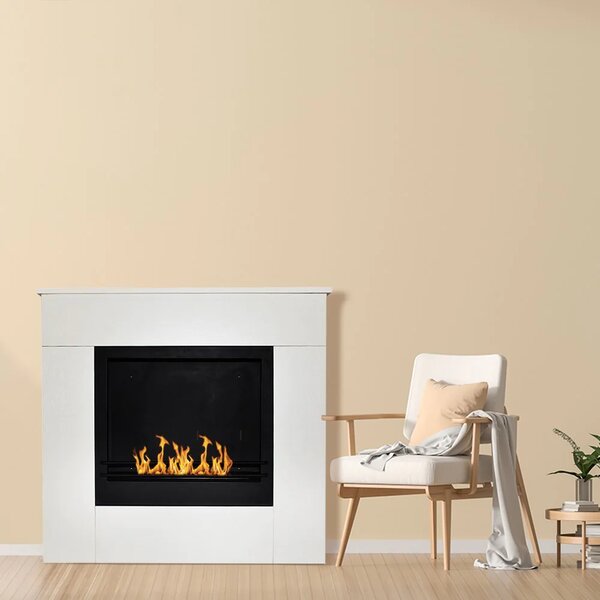 Divina Fire Camino a Bioetanolo da Terra in Legno Bianco Michelangelo 96x36x90h cm - DF96496