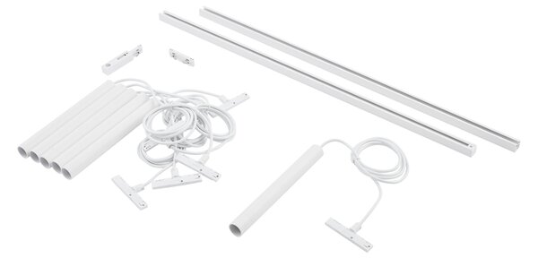 Sistema di illuminazione su binario moderno con 6 luci a sospensione bianche monofase - Slimline Keno