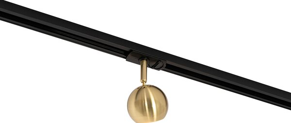 Faretto da binario monofase moderno nero con oro - Iconic Gissi