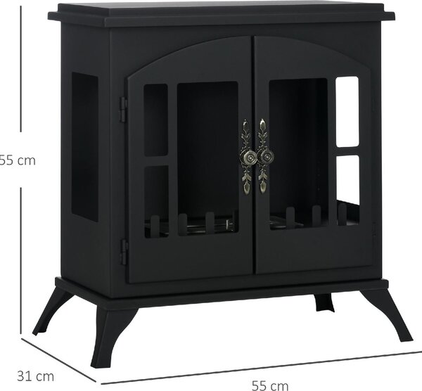 DecHome Camino a Bioetanolo in Acciaio Inox con Bruciatore da 0.9L per 3 Ore di Durata 55x31x55cm colore Nero - 100BKS390