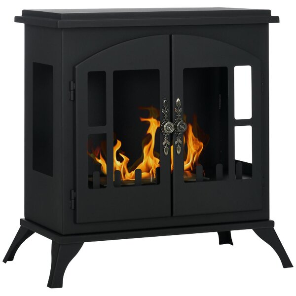 DecHome Camino a Bioetanolo in Acciaio Inox con Bruciatore da 0.9L per 3 Ore di Durata 55x31x55cm colore Nero - 100BKS390