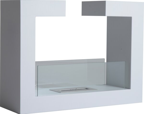 DecHome Camino a Bioetanolo In Acciaio Inossidabile con 1 Serbatoio 1.5 lt 78x25x58 Bianco - 8D0017