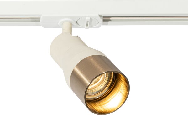 Faretto moderno beige con oro per sistema a binario monofase GU10 50mm - Iconic Kohua