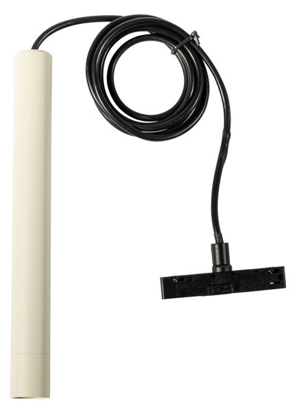 Lampada a sospensione moderna nera e beige per sistema binario monofase - Slimline Keno