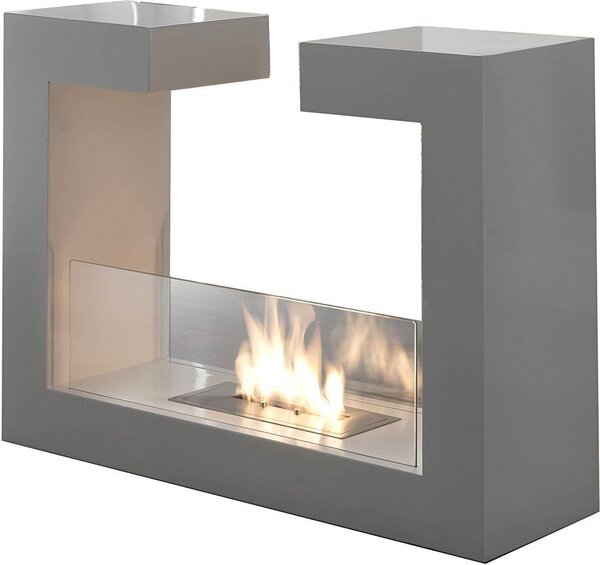 DecHome Camino a Bioetanolo In Acciaio Inossidabile con 1 Serbatoio 1.5 lt 78x25x58 Bianco - 8D0017