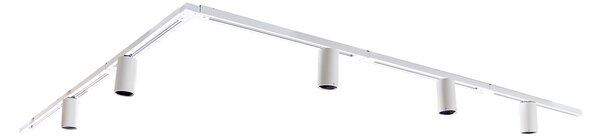 Sistema di illuminazione a binario moderno con 5 faretti bianchi monofase GU10 35 mm - Iconic Ruby