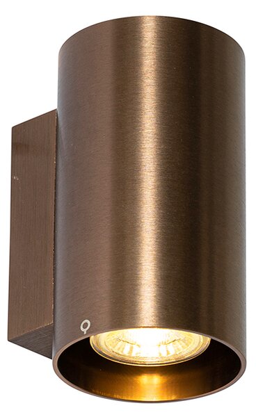 Lampada da parete smart bronzo scuro rotonda 2 luci incl. 2 Wifi GU10 50mm - Sandy