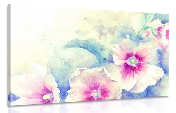 Quadro su tela – Illustrazione acquerello di fiori rosa