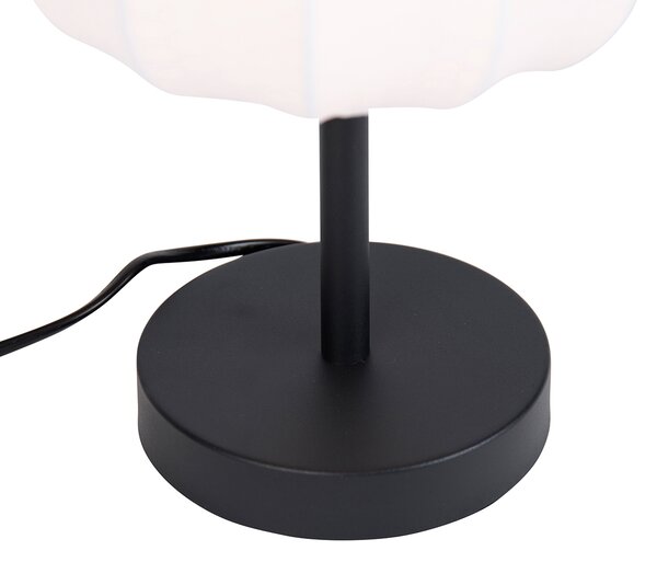 Lampada da tavolo Japandi nera e bianca - Madleine