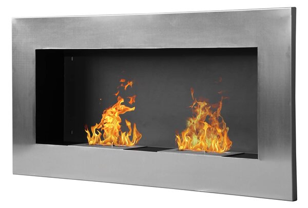 DecHome Camino a Bioetanolo Realizzato In Acciaio Inox con 2 Bruciatori 1.5 lt 110x54x14 cm - D0758