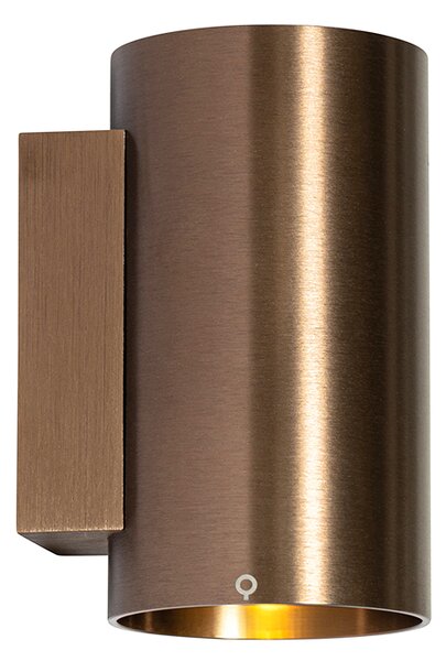 Lampada da parete smart bronzo scuro rotonda 2 luci incl. 2 Wifi GU10 50mm - Sandy