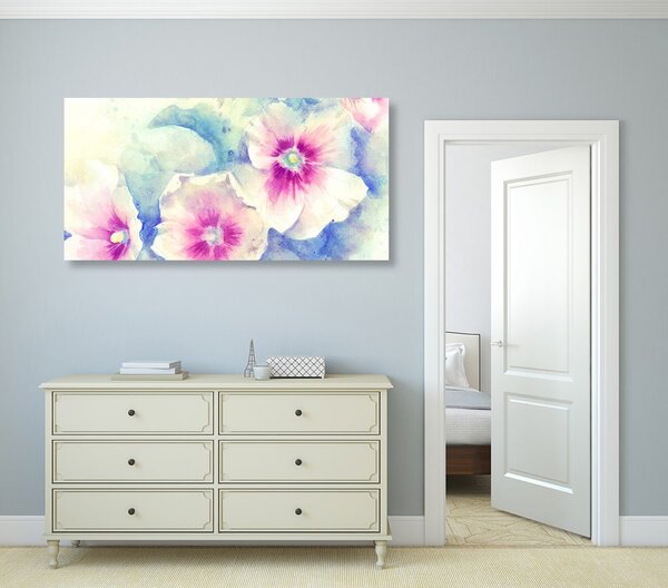Stampa su tela – Fiori in acquerello rosa