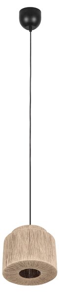 Lampada a sospensione Japandi nera con corda marrone 31cm - Smilla