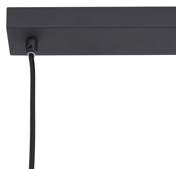 Lampada a Sospensione di Design Nera Rettangolare a 3 Luci - Indu