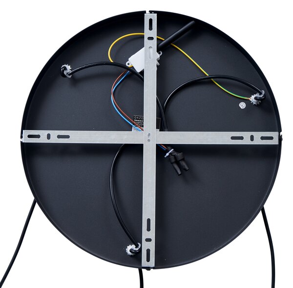 Lampada a Sospensione di Design Nera Rotonda a 3 Luci - Indu