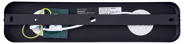 Faretto da soffitto arrotondato nero GU10 35mm 2 luci orientabile e inclinabile - Kate