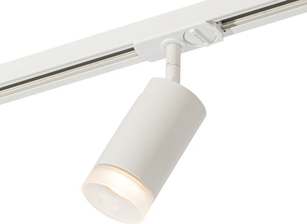 Faretto moderno con anello bianco per sistema a binario monofase GU10 50mm - Iconic Jeana