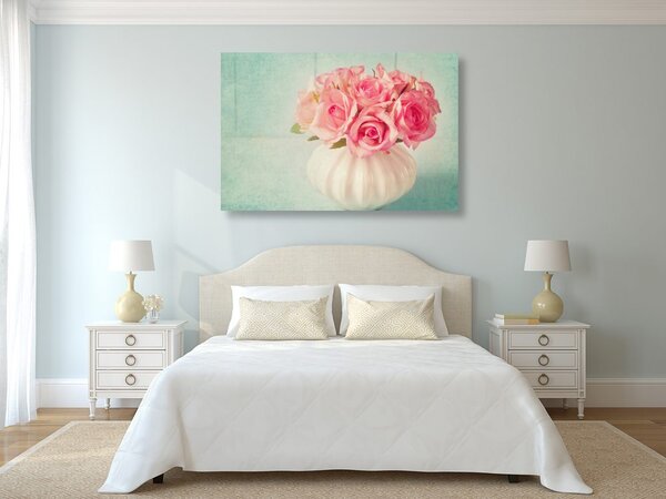 Quadro su tela – Rose nel vaso