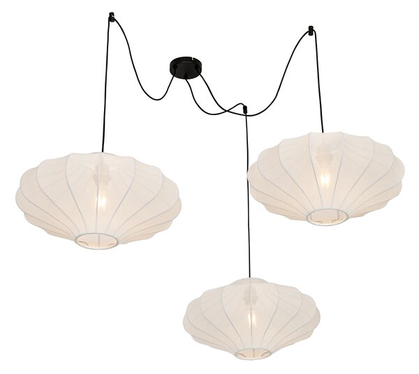 Lampada a sospensione smart bianca 50cm 3 luci incl. 3 Wifi G95 - Plu