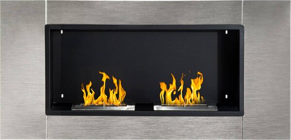 DecHome Camino Bioetanolo da Parete con 2 Bruciatori 110x54x14 5 cm - 541711DD