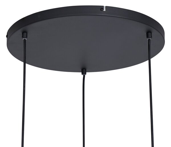 Lampada a Sospensione di Design Nera Rotonda a 3 Luci - Indu