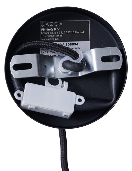 Lampada a Sospensione Moderna Nera con Interno Dorato - Loes