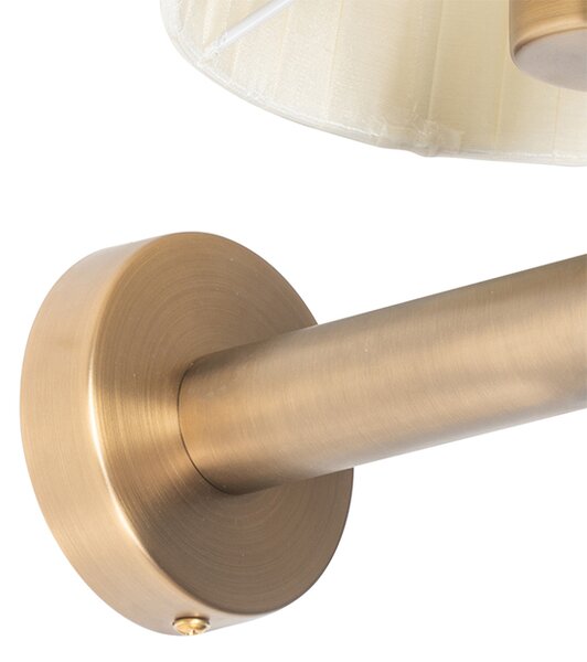 Lampada da parete smart bronzo con paralume bianco incl. WiFi A60 - Pluk