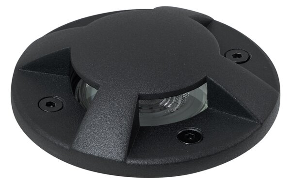 Faretto da terra moderno nero GU10 50mm effetto 4 luci IP65 - Cellar