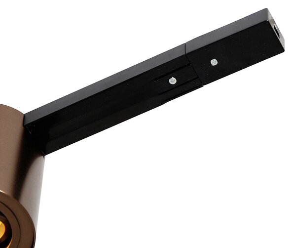 Sistema a binario monofase con 5 faretti bronzo scuro e nero - Rondoo Up