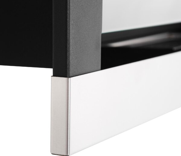 DecHome Camino Bioetanolo in Acciaio Inox 2.5h di Combustione con Serbatoio 1.5L e Copertura 20mq 90x16x40 cm Argento 327V00