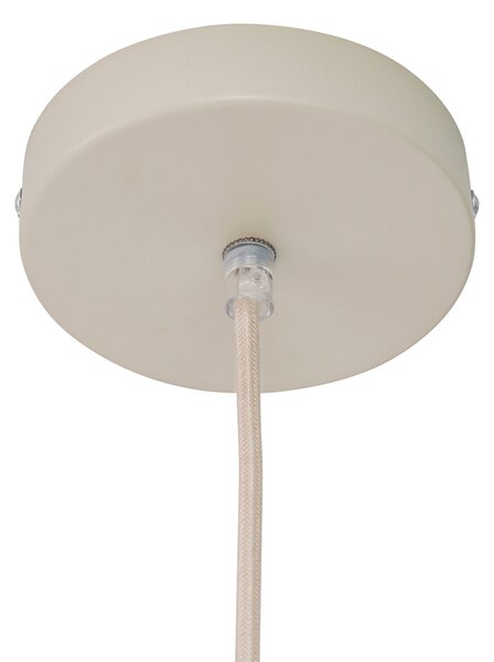 Lampada a sospensione Japandi color crema con paralume in lino - Aisha