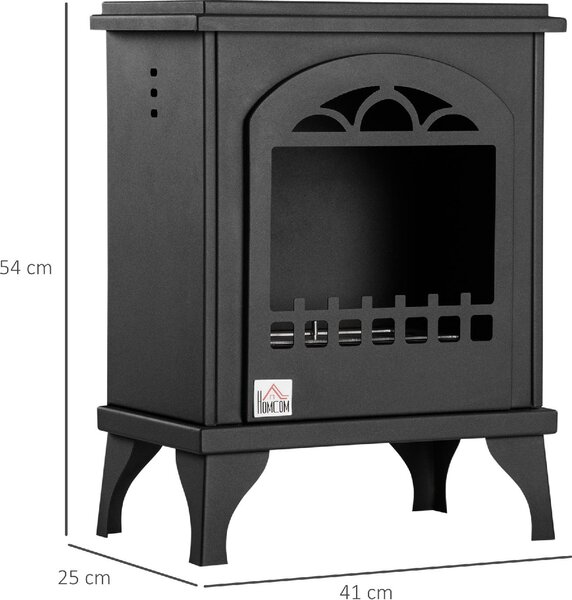 DecHome Camino Bioetanolo in Metallo da 3h di Combustione con Serbatoio da 1.5L e Copertura 25mq 41x25x54 cm Nero 329V00