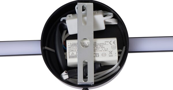 Lampada da parete moderna nera 60 cm con LED - Clockwise