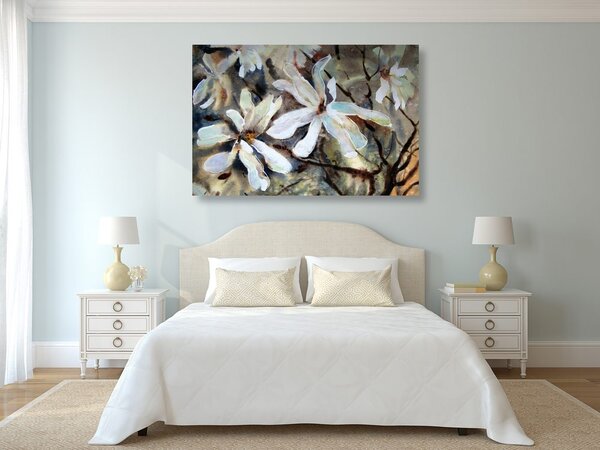 Quadro su tela – Albero acquerellato in fiore